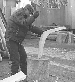 Adzing a deck beam